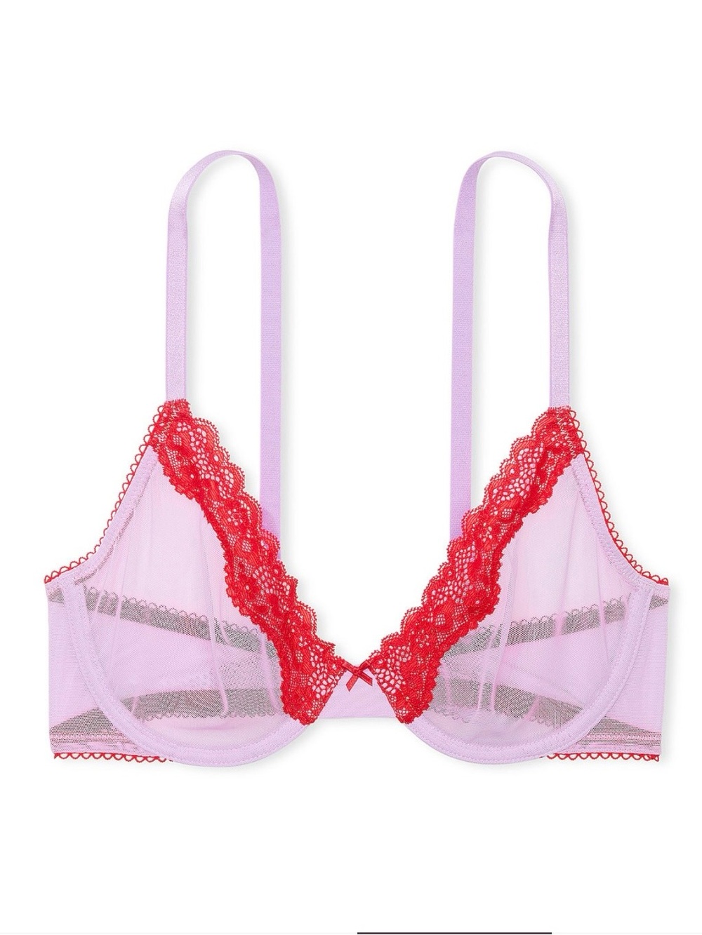Tease Lace-Trim Unlined Demi Bra